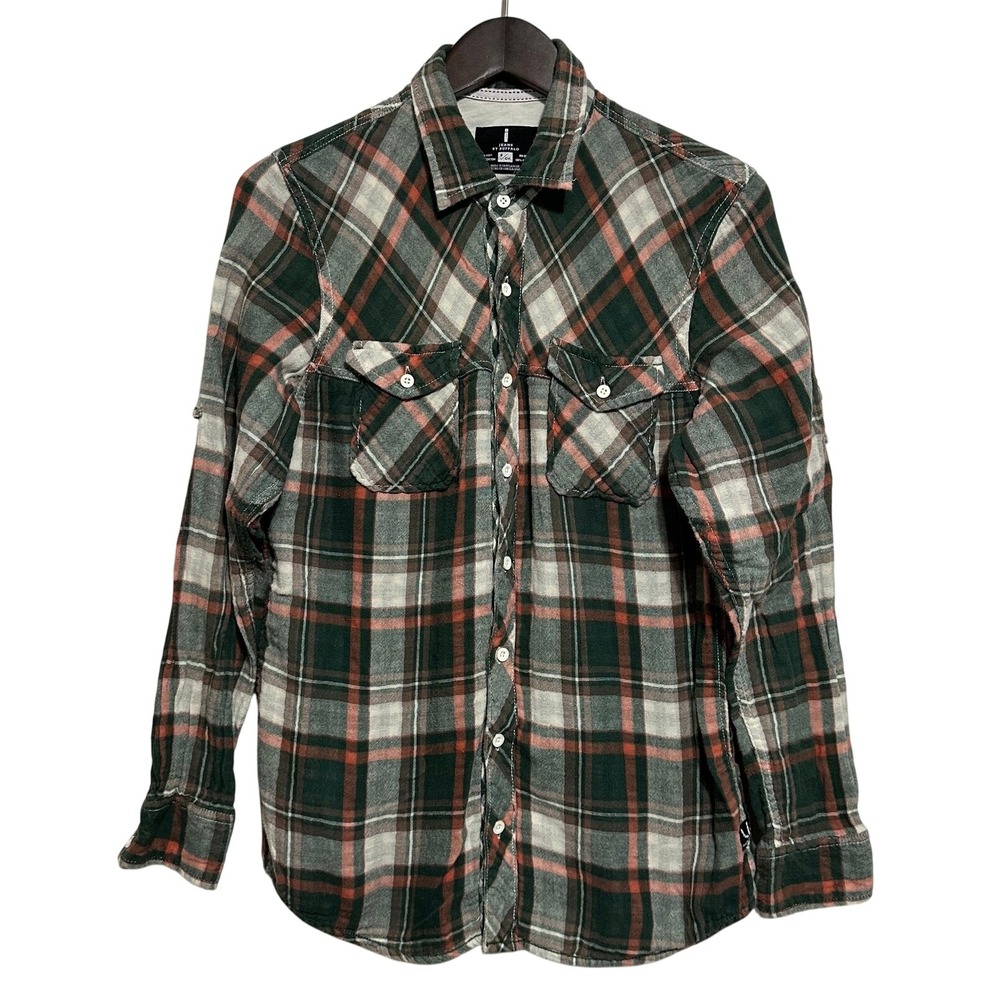 Jeans by Buffalo Button Down Shirt Small Womens Green Plaid Fall Cozy